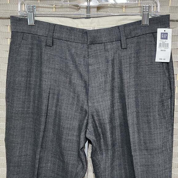 Gap SLIM FIT WOOL BLEND TROUSER PANTS Men’s Size 30x32 Gray Herringbone NEW - Picture 3 of 12